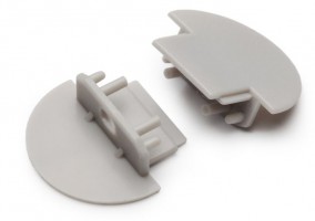 StrongLumio end caps for Groove 10 bar round gray (pair)