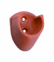 Clothes rail holder, diameter 25 mm, brown plastic