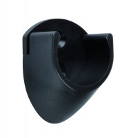 Clothes rail holder, diameter 25 mm, black plastic