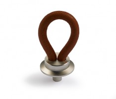 HETTICH 9113594 Knob FILAGA d20 mm Dark brown leather/matt nickel