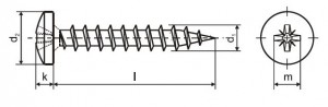 StrongFix Screw PZ 4x20 with half round head white zinc PZ2