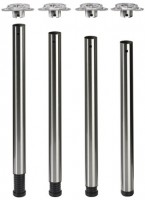 Femi Table leg 710/60 mm, set, HETTICH 70148, stainless steel imitation