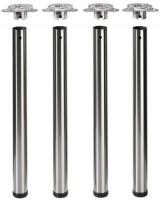 Efua Table leg 710/50 mm, HETTICH 70132, stainless steel imitation
