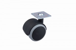 Rubberized wheel with 50 mm gray plate