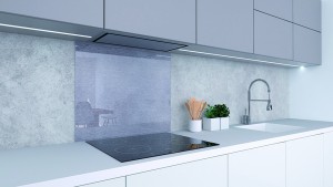 Stove screen 600x700 efekt brushed aluminium