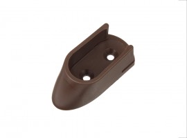Holder for wardrobe rod oval brown, plastic