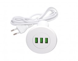STRONG USB charger, 3x charging output, white