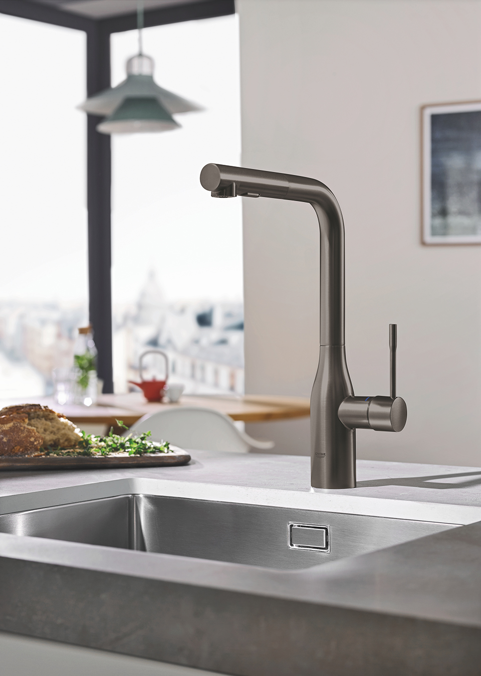 kennisgeving Voorzien Diversiteit GROHE 30270AL0 Lever tap ESSENCE L with dual spray hose brushed Hard  Graphite | Démos trade a.s.